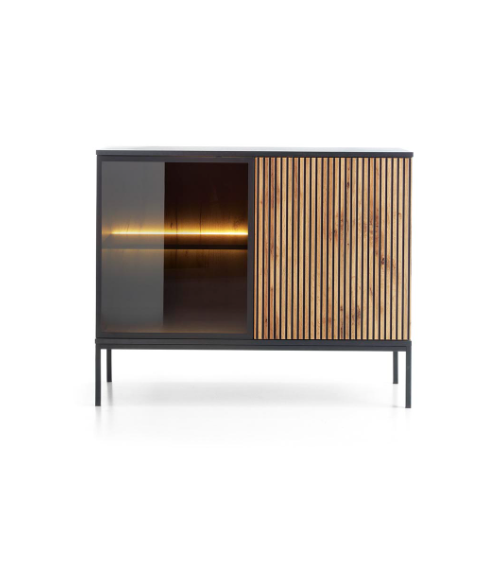Ensemble meuble TV SENTO couleur Chêne Wotan / Noir